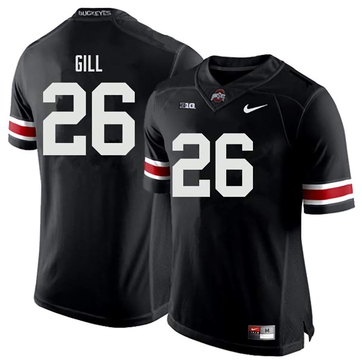 Jaelen Gill Ohio State Buckeyes Men's NCAA #26 Nike Black College Stitched Football Jersey ATH7356PX